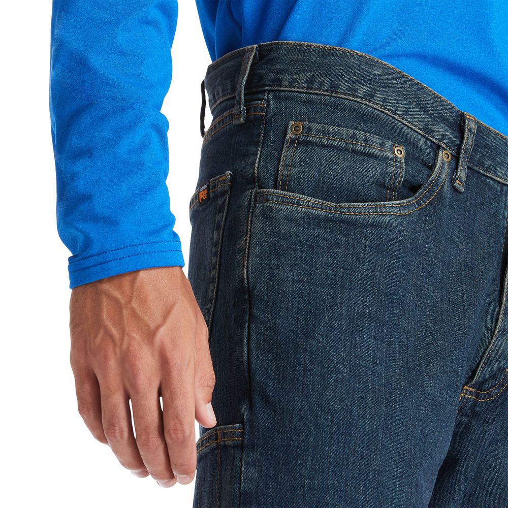 Pantalones Timberland Hombre Grit-N-Grind Flex Denim Work Azul Marino - Chile ZVD-641583